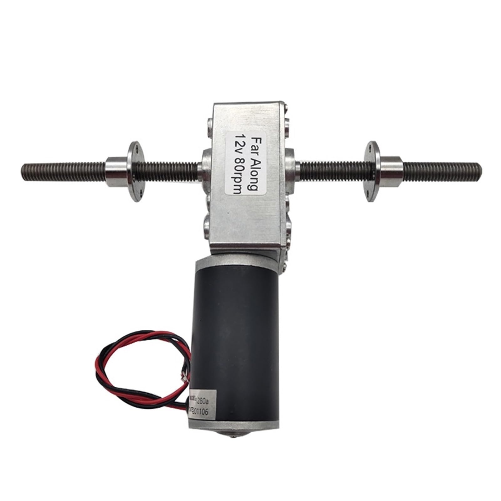Gear Motor DC12V 24V DC Schneckengetriebemotor mit selbsthemmender Einstellbarer Geschwindigkeit und umkehrbarer M8-Doppelwelle mit Fanggeschwindigkeit 12 bis 470 U/min(12v 12rpm 30.57kg.cm)