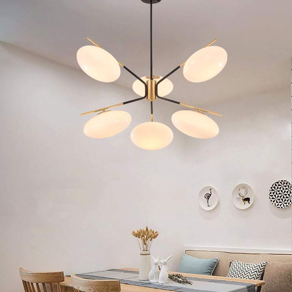 Chandelier Sputnik noir avec lampe E14 et plafonnier ajustable pour salon moderne - 8