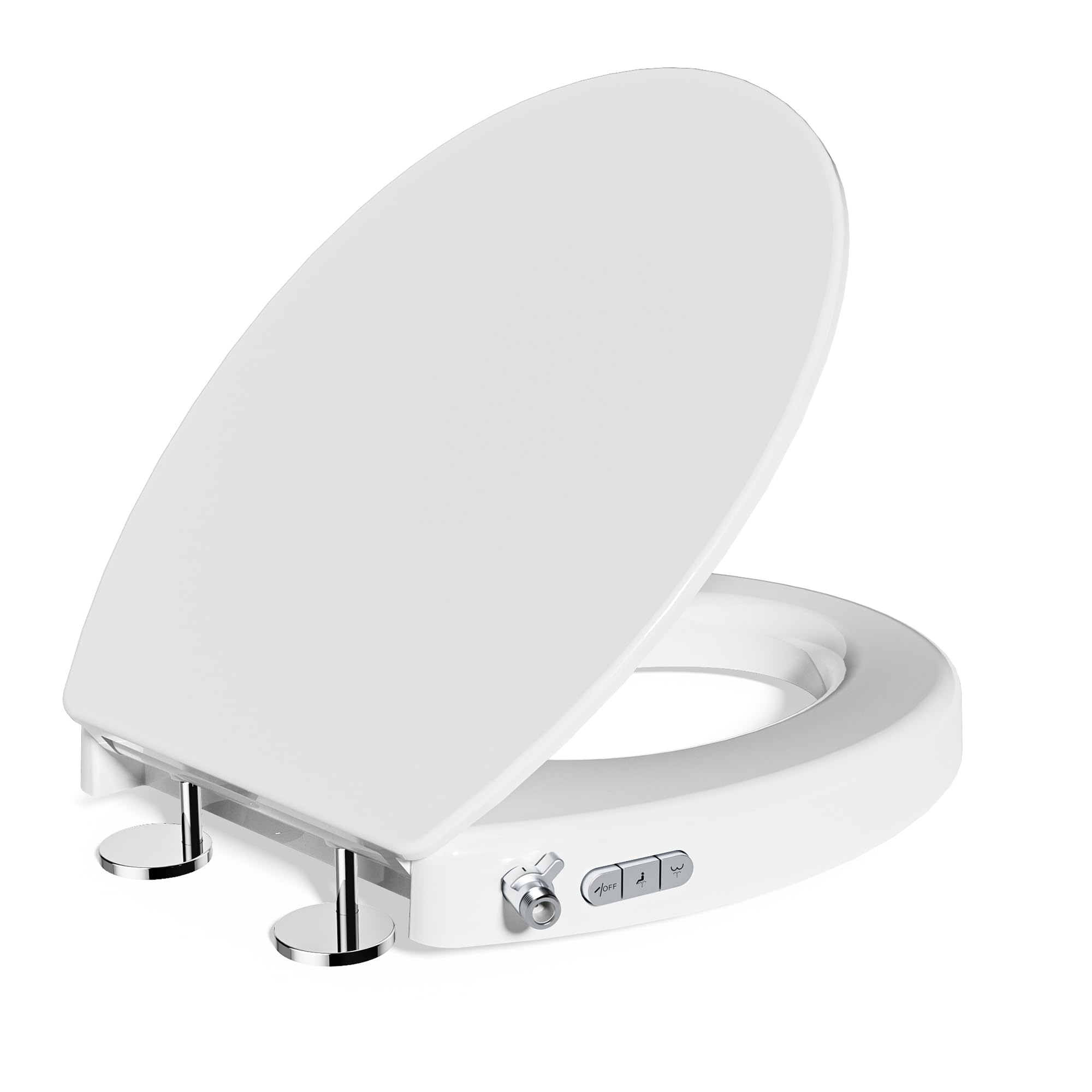 Bidet Toilettensitzerhöhung mit Deckel 5 cm, Weiß Oval