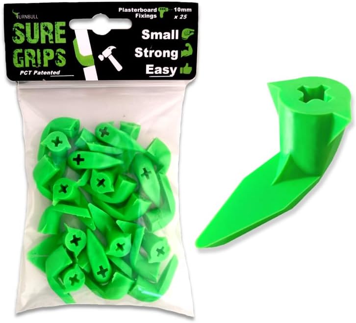 Product image of Easy Universal Heavy Duty Plasterboard Fixings Plug, Dry Wall Hollow Wall and Ceiling Anchor Fixing for Standard Screws, TV Brackets, Shelving Brackets, Coat Hooks, Curtain Poles etc - 25pk