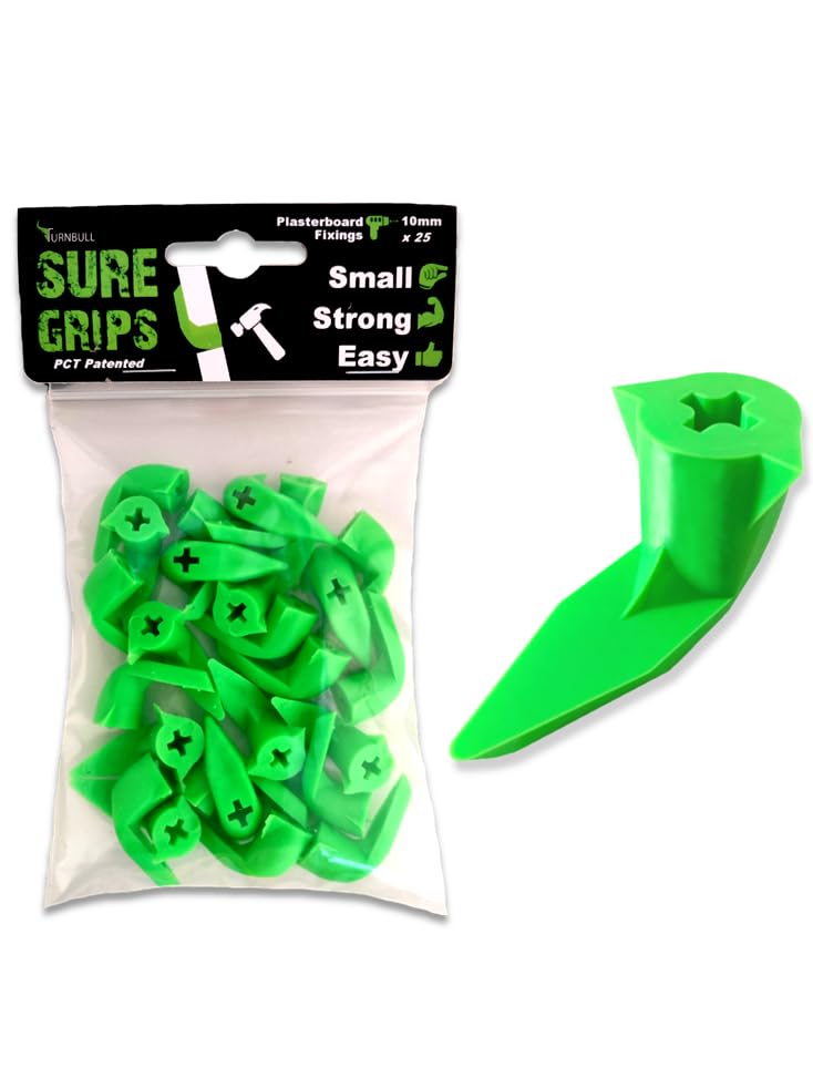 Easy Universal Heavy Duty Plasterboard Fixings Plug, Dry Wall Hollow Wall and Ceiling Anchor Fixing for Standard Screws, TV Brackets, Shelving Brackets, Coat Hooks, Curtain Poles etc - 25pk