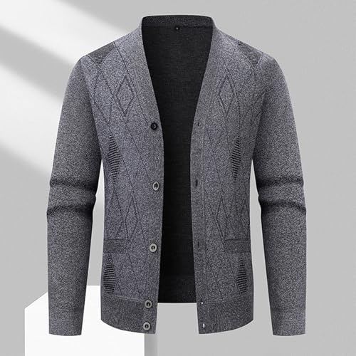 ADHOWBEW Mens Cardigan Sweaters with Buttons Cable Knit Warm Casual Big and Tall Long Sleeve Fashion Sweaters2