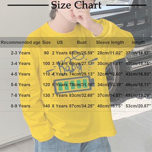 Boys Girls Long Sleeve Shirts Cotton Casual Comfort Thermal Top Crewneck Funny Printed Kids T-Shirt for Spring 2-9Y2