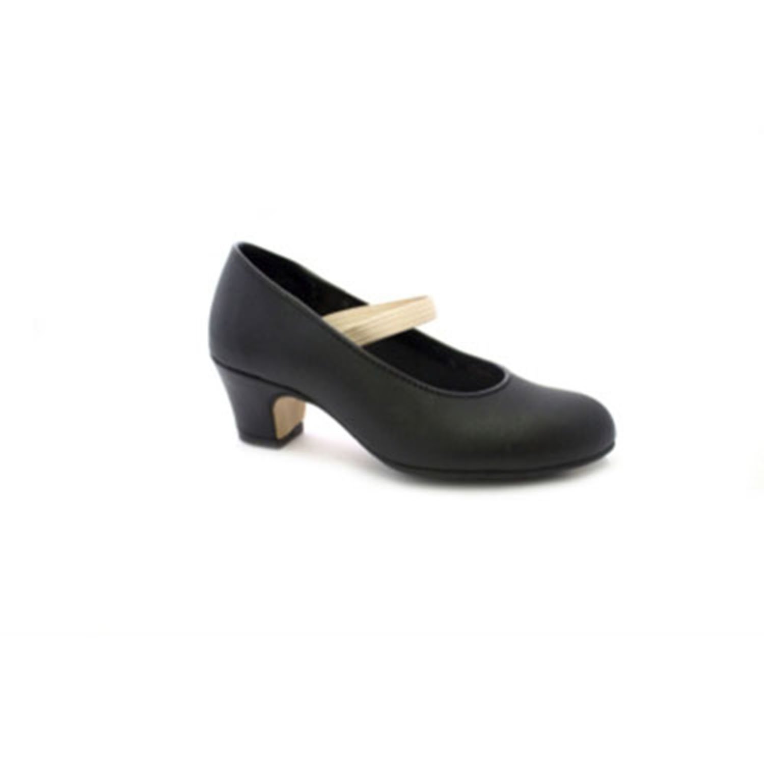 Made in Spain Zapato Baile Flamenco Puntera y tacón de Metal sujección con Goma Danka en Negro T1560