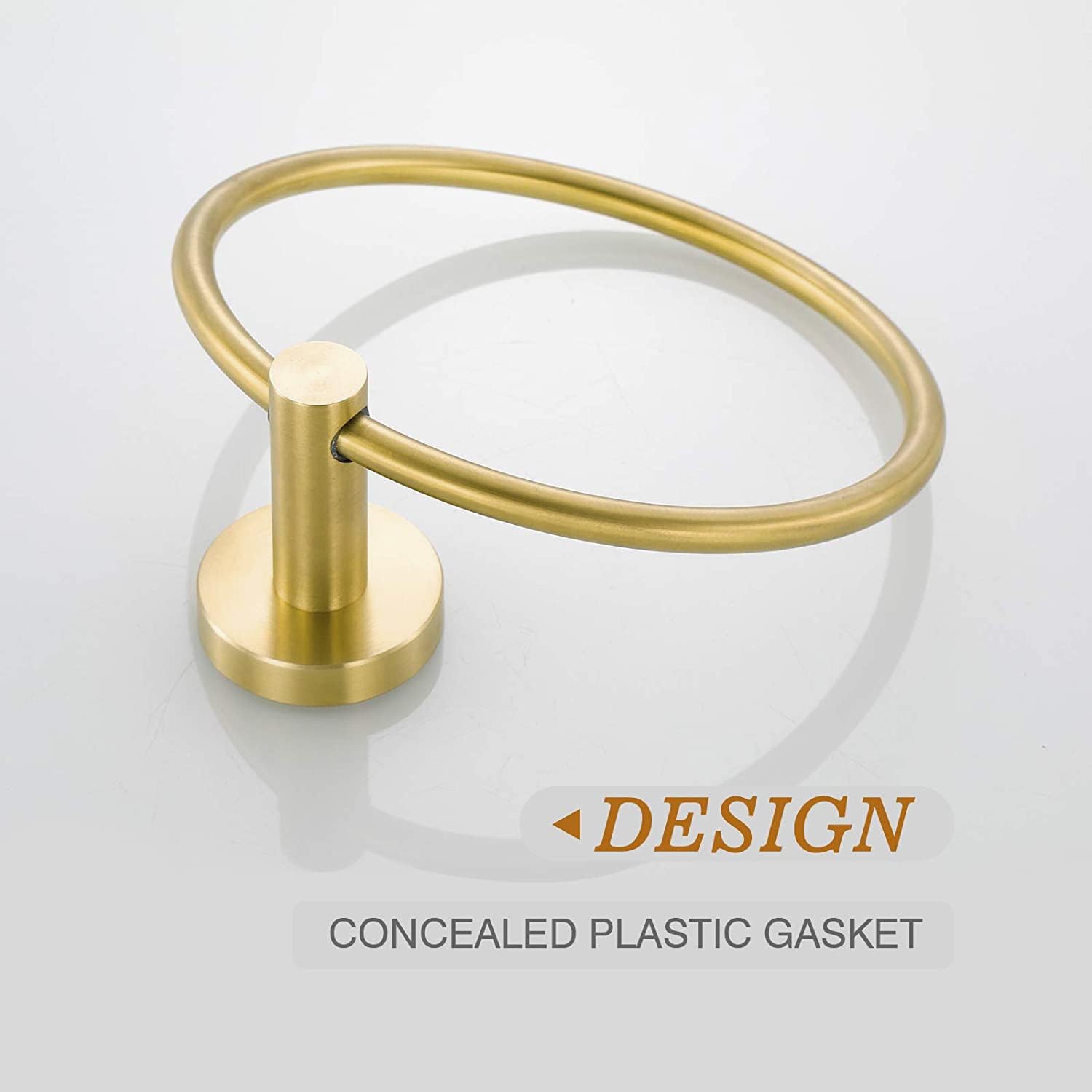Brushed Gold Stainless Steel Wall Mounted Towel Ring Set
