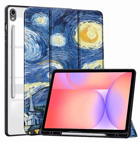 Image of ProElite Cover for Samsung Galaxy Tab S10 Lite 10.9 inch / Tab S9 FE 10.9 inch /Tab S10 FE /Tab S9 11 inch Cover Case, Smart Flip Case Cover with S Pen Holder, Starry Night [Transparent Back]