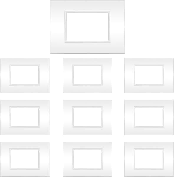 CILIA 3 Moduli Placca Compatibile Con Bticino LIVINGLIGHT,Forma Rettangolare Placche In Plastica di Alta Qualità Supporto 503 Vari 6 Colori (Bianco, 3 Moduli-10 Pezzi) - 1