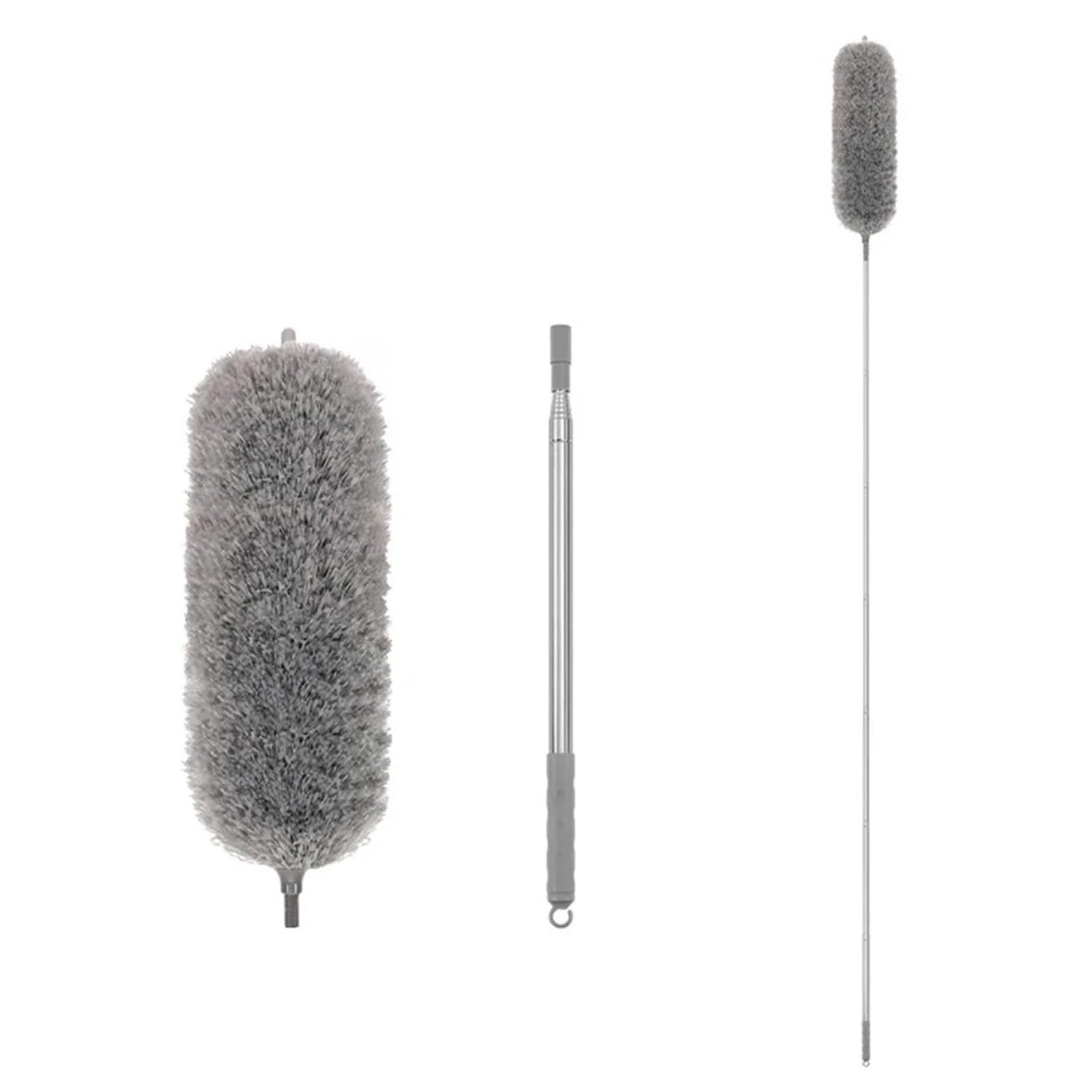 Cleaning Duster 140/250/280cm Telescopic Extended Long Crevice Spider Web Microfiber Brushes Bendable Household(2.5m setB)