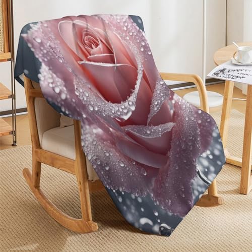 Couverture rose douce jeté de lit haut de gamme 150x200 - 8
