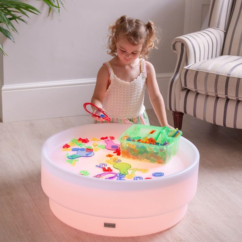 tickit Set per la Scoperta dei Colori traslucidi – Set di 245 Pannelli Luminosi con Forme, Lettere, Numeri e Strumenti per smistare, Giocare a Colori e attività Matematiche precoci