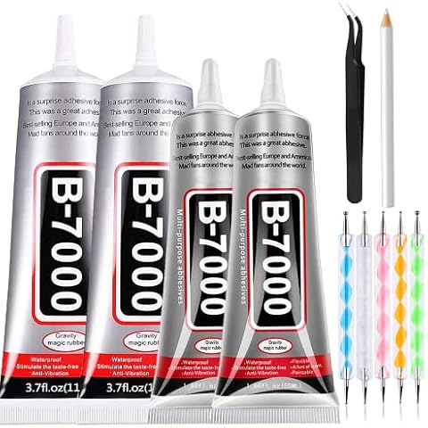 2PCS 110ml B7000 Glue + 2PCS 50ml B7000 Glue + 5PCS Dotting Pen +1PCS Wax Pencil and Tweezer Cover