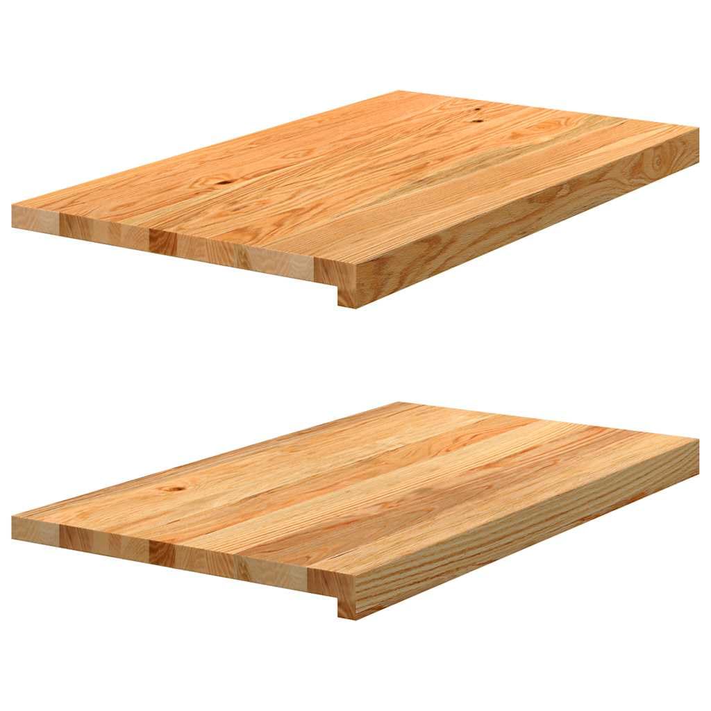 vidaXL Window Sills 2 pcs Light Brown 70x40x2 cm Solid Wood Oak, Window Ledge, Oak Window sill, Wooden Window sill, Window Board, Wooden Stair Tread