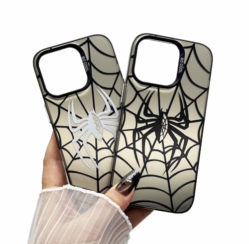 Coque iPhone 14 Pro Max toile d'araignée noire en silicone TPU souple