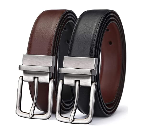 sunshopping Men’s Formal Artificial Leather Black & Brown Pin Buckle Belt Combo Set (BOB-23)-picture-14