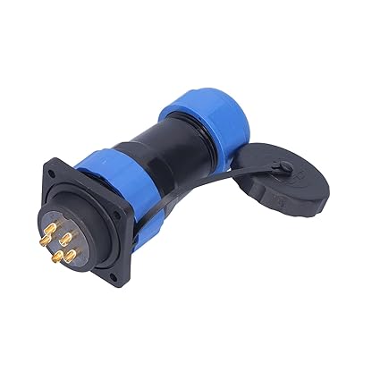 Electrical Wire Connector, Soldering Wiring SP28 Waterproof Plug Socket 25A Square 4 Hole for Instruments for Marine Equipments(5 core)