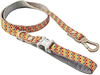 HUGO & HUDSON Dog Lead with Mesh Padded Handle Training Leash, Red Star, 120 x 2.5cm
