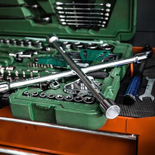 Image of Heavy Duty 4 Way Cross Wheel Wrench Spanner - (17mm x 19mm x 21mm x 23mm) | Car Lug Nut Torque Wrench Tool | Wheel Spanner Kit for SUV, Truck, Car
