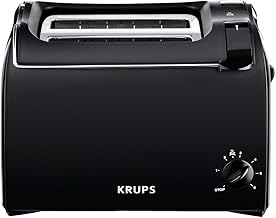 Krups KH1518 Toaster with Built-In Bread Attachment, Black, Plastic, 1 Litre