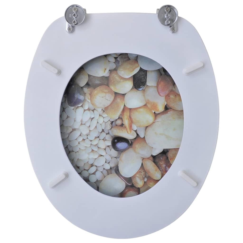 Set di 2 sedili anteriori WC con coperchi in MDF ciottoli 02_0002954