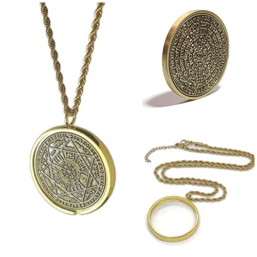 Seal of The Seven Archangels + 72 names of God + 1FitAll King Solomon Coin bezel kabbalah seal talisman Necklace