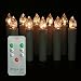 Youngerbaby Set of 10 Warm White LED Taper Candles Battery Operated Lights with Remote Control, Brightly Flameless Flickering 4” Candles With Removable Clips for Window, Chandelier, Holiday and Gift