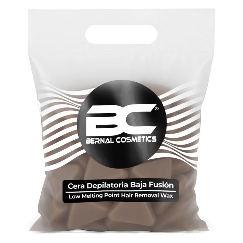 BC Cera Depilatoria en Chocolate 1kg - Cera Española Elástica de Baja Fusión para Piel Sensible, Depilación Profesional Facial y Corporal Sin Bandas