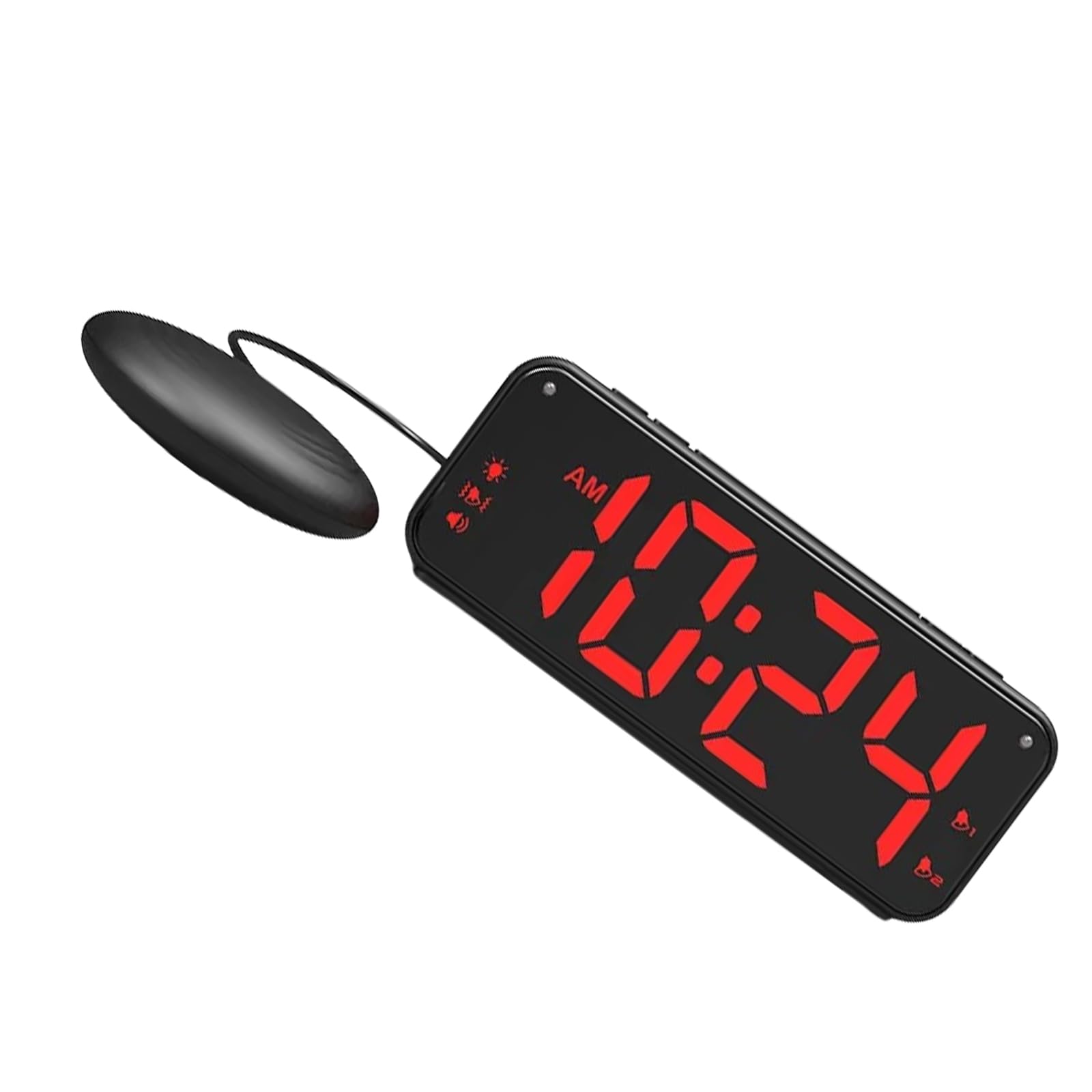 Generisch Despertador de carga USB, vibrador de cama, color negro y rojo