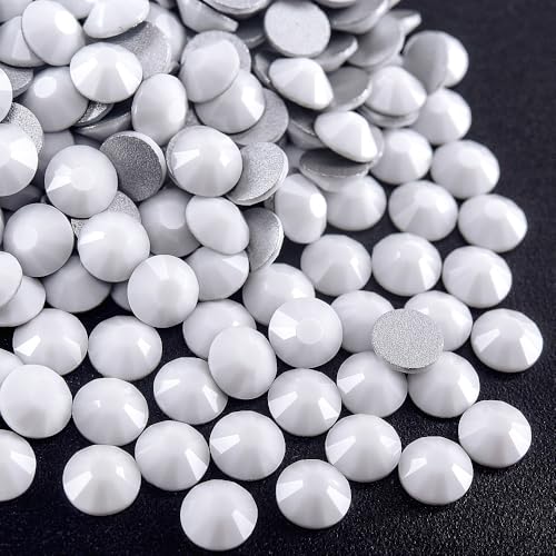 Image of 1440 Pieces SS20 /4.6-4.8mm Flat Back Crystal Rhinestones Round Gems for Nail Art,Solid White