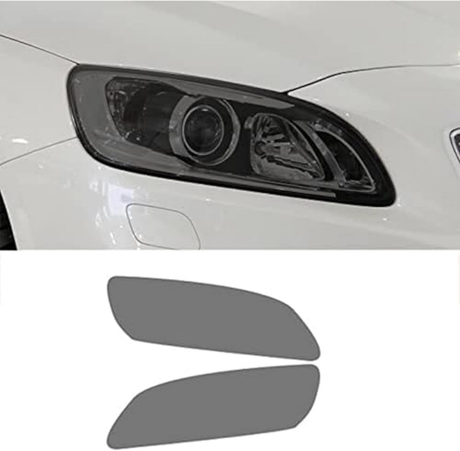 SamLng Car Front Light Film for Volvo S60 2014-2018 Car Headlight Protective Film Front Light Transparent Blackened TPU Sticker Car Accessories Car Headlight Protective Film