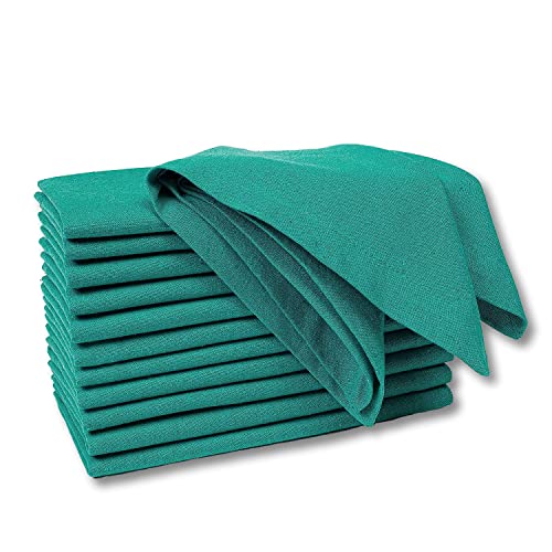 GFI Linen Clubs Guardanapos de jantar 100 % algodão ultra macios de alta qualidade, cor verde-azulado, 18 x 18 polegadas, guardanapos de tecido pré-lavados com cantos esquadrios, guardanapos estilo