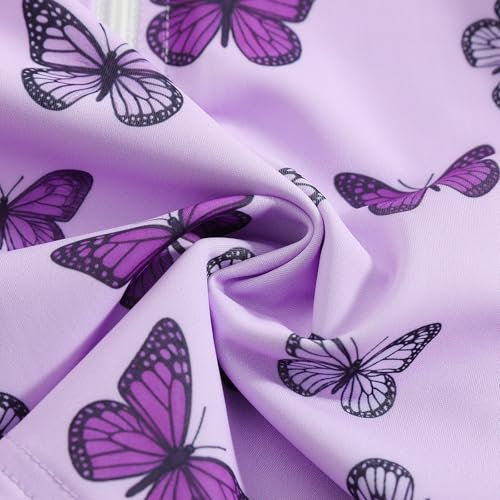 Image of Girls Rash Guard Swimsuit Set UPF 50+ Long Sleeve Two Piece Swimwear Half Zip with Skirt Bottom for Kids 3-10Y