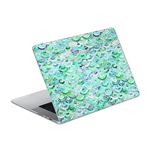 Autocollant vinyle MacBook Pro 14 A2442 anti-rayures motif marbre quartz vert