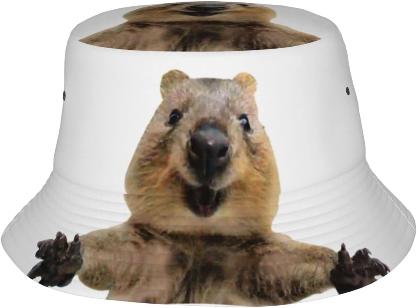 Happy Quokka Hug Funny Bucket Hat for Men Women Printed Fisherman Hat Packable Sun Cap Travel Outdoor Beach Caps