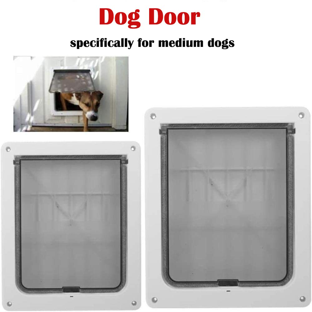 ANQI Automatische Haustiertür Katzenklappe magnetisch abschließbar Allwetter Hundetür Tor Eingang Tunnel Bildschirm für kleine mittlere große Hunde Katze - Schwarz-XL