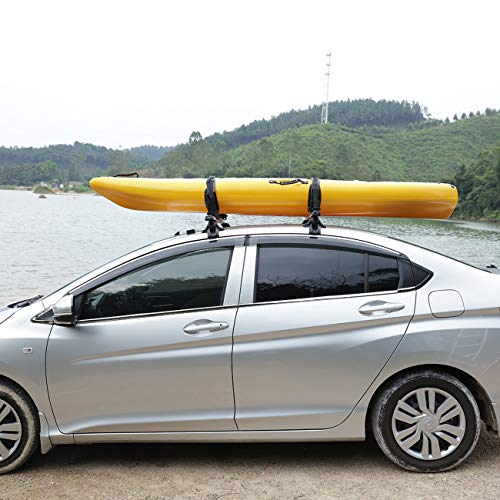 AUXMART Kayak Roof Racks Universal Saddles Kayak Carrier Mount Roof Top Mounted on Roof Racks for Canoe Boat Paddle Board Surfboard Car SUV Crossbar - Thumbnail 4