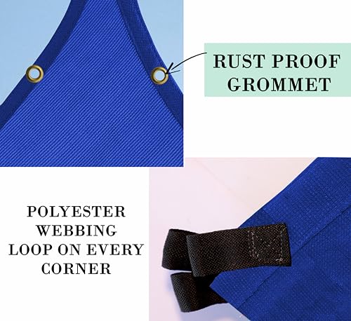 Image of HDPE Fabric Self Fold with SS Eyelet Sun Shade Sails 85-90% Protection from Sun & UV Rays Ideal for CarParking,Outdoor Garden,Balcony,Tent(Royal Blue Color, 14 X 5 Feet) Pack of 1 Pc