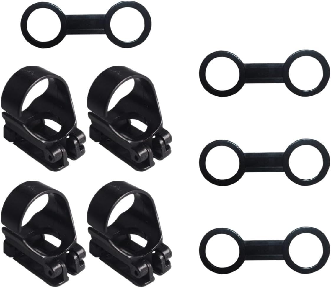 Mikinona 8pcs Silicone Snorkel Keeper Set for Diving Gear, Sturdy Soft Silicone Buckles with Figure-8 and Quick Release Clips, Compatible with Diving Masks and Snorkel Tubes for Scuba