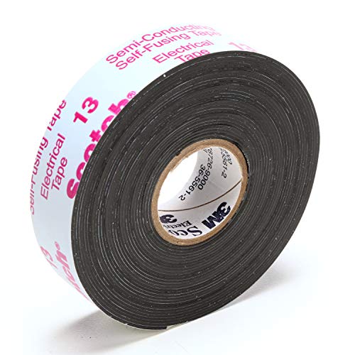 Image of 3M Scotch Electrical Semi-Conducting Tape 13, 3 /4 in x 15 ft, Printed, Black, High Voltage Splicing Tape, 1 roll