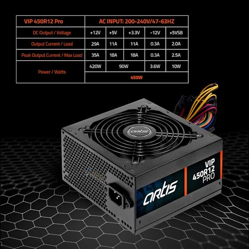 VIP 450R12 Pro SMPS Computer Power Supply Unit 120mm Smart Temperature Control Fan Supports The Latest ATX 12V Intel & AMD Platforms, Hi-Pot Tested... - Image 6