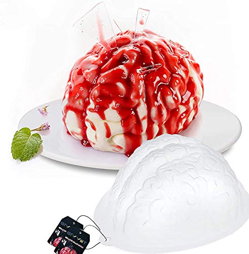 Brain Jello Gelatin Mold,2 Pack Large Human Zombie Brain Mold for Cake Candy,Plastic Halloween Baking Brain Prop Decorations Standard for Kids Adult Brain Jello Gelatin Mold,2 Pack Large Human Zombie Brain Mold for Cake Candy,Plastic Halloween Baking Brain Prop Decorations Standard for Kids Adult