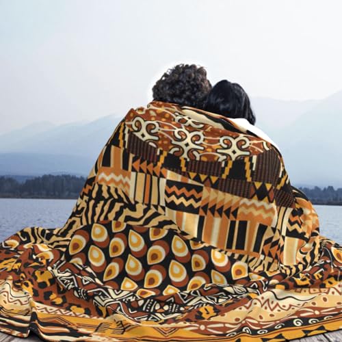 Couverture style africain en flanelle douce pour canapé et lit