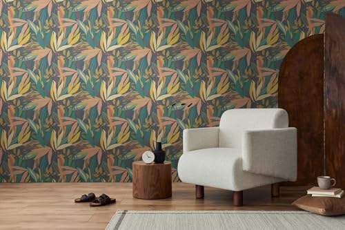 Livingwalls Anna D'Andrea Non-Woven Wallpaper Floral 10,05 m x 0,53 m, Blue, Yellow, Green, Pink, Multicoloured - Image 2