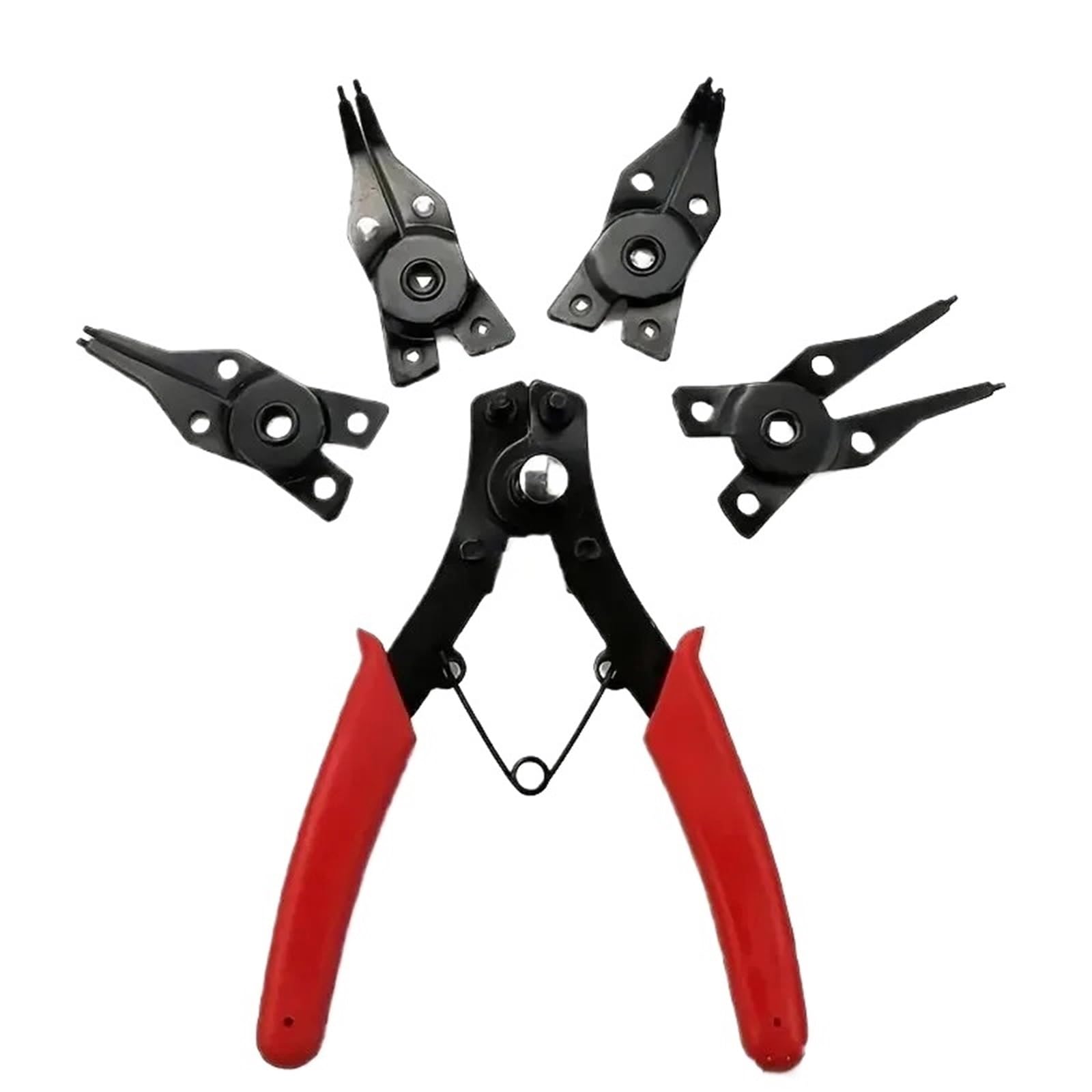 Mdsiokhj 4 In 1 Snap Ring Plier 4-In-1 Circlip Pliers Set Snap Ring Multi Crimp Removable Plier Head Retaining