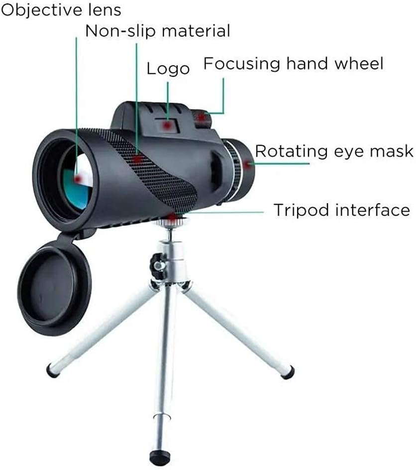 Monocular Telescope Portable Telescope to Observe Stars 2000T Lens Telescope BAK4 Day and Night1500M / 9500M Outdoor Camping and Hiking 40X60 Monocular
