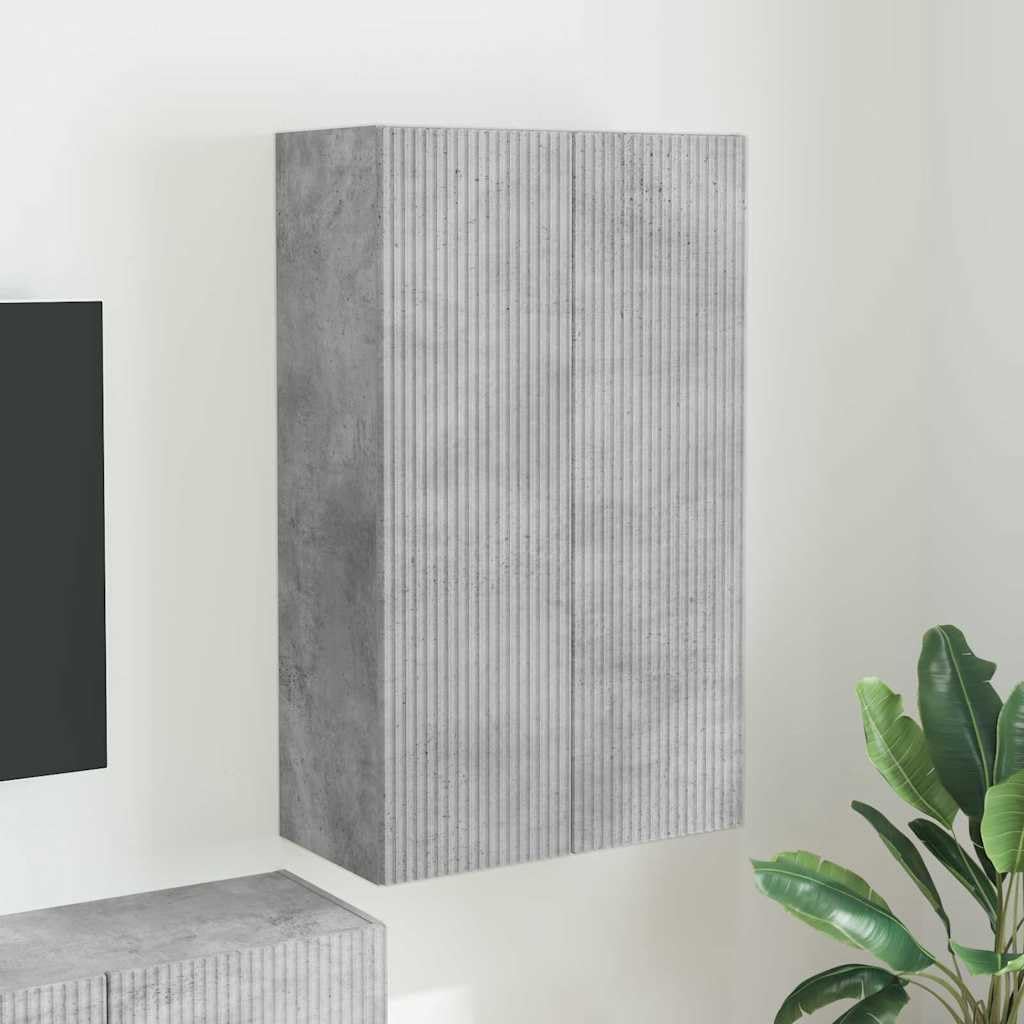 Mobile TV da parete in cemento, 59,5 x 31 x 100 cm, in legno grigio