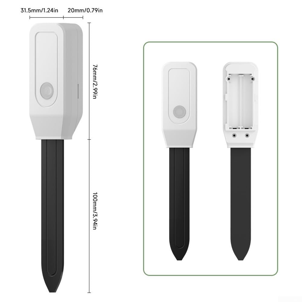 Capteur d'humidité et de température du sol Tuya pour Zigbee - Humidimètre intelligent pour plantes de jardin avec contrôle par application, blanc (nouveau modèle ZigBees)