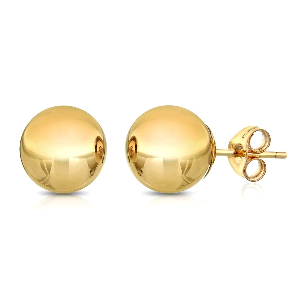 PORI JEWELERSPori Jewelers Premium 14K Gold Ball Stud Earrings - Available in Yellow, Rose & White Gold- Multiple Options Available