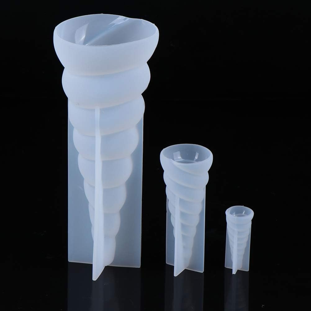 3 Pack 3D Unicorn Horn Mold Silicone Unicorn Mold DIY Making Jewelry Craft Tool, 3 Size