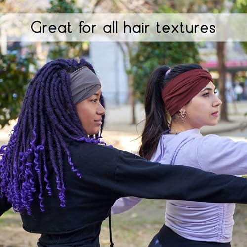 Wide Head Band for Women & Men - Jersey Hair Bands Hair Accessories Head Sport Sweatband Fashion Ladies Headbands Brown - Image 4