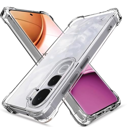 Image of Pikkme Back Cover for Vivo Y400 Pro 5G PC + TPU Clear Transparent Raised Edges Shockproof Protective Phone Bumper Case(Transparent)